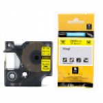 Dymo RHINO taśma winylowa 24mm czarna na żółtym