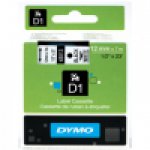 Dymo taśma do drukarek etykiet, D1 45013 | 12mm x 7m | czarny / biały