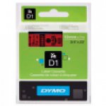 Dymo taśma do drukarek etykiet, D1 45807 | 19mm x 7m | czarny / czerwony