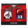 Zestaw tuszy Lexmark 32 i 33 do CJZ815, X-3330/3350/5210 | 200/190 str. | CMYK